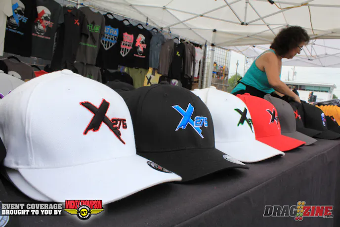 The X275 vendor tent is sure to be busy this weekend. The crew has plenty of stock in hats, shits and other assorted items for sale.