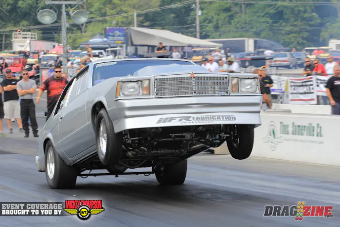 Todd Geisler is another Ultra Street car running NA. Here he launches hard earlier today during testing. Todd runs here regularly and is currently third in points here at Cecil County.