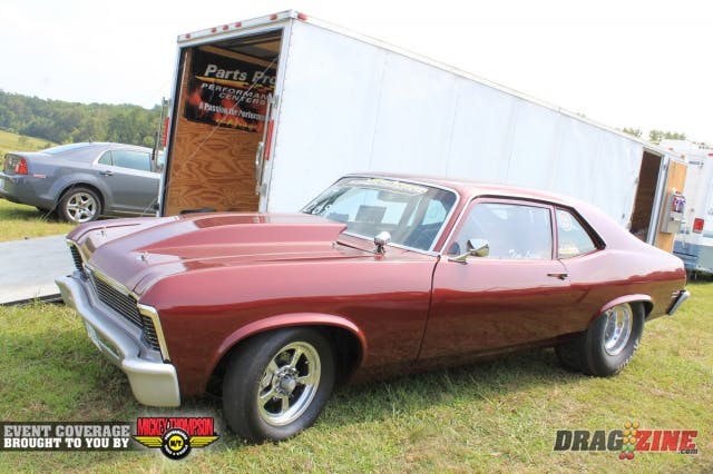 Tim Lewis gets the BFE award today for being the farthest from the starting line. He is from Ocean City, Maryland and running Pro Dial this weekend. The 1970 Nova is powered by a 489 big block Chevy on pump gas..