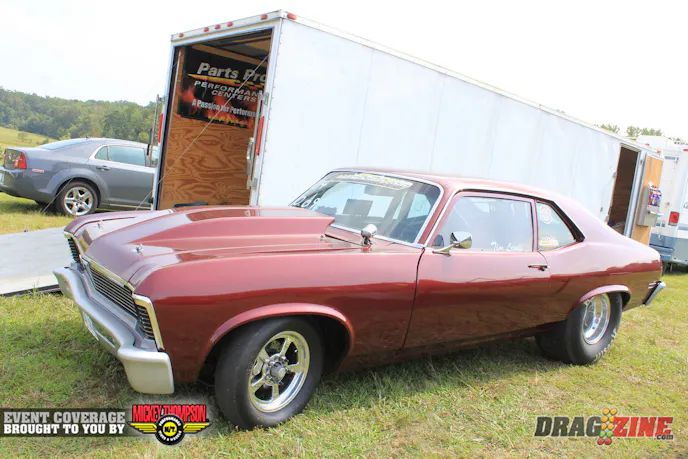 Tim Lewis gets the BFE award today for being the farthest from the starting line. He is from Ocean City, Maryland and running Pro Dial this weekend. The 1970 Nova is powered by a 489 big block Chevy on pump gas..