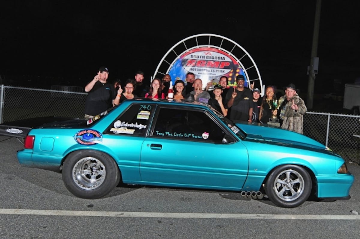 David Pearson has one bad hot rod taking the win in MAC FAB Outlaw 275 by running a string of 4.40's, capping the night with a 4.42 at 169 in the final with Phil HInes.