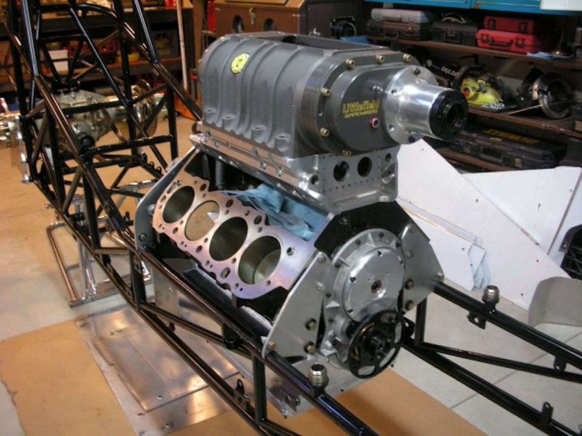 Chevy 427 tall block with supercharger