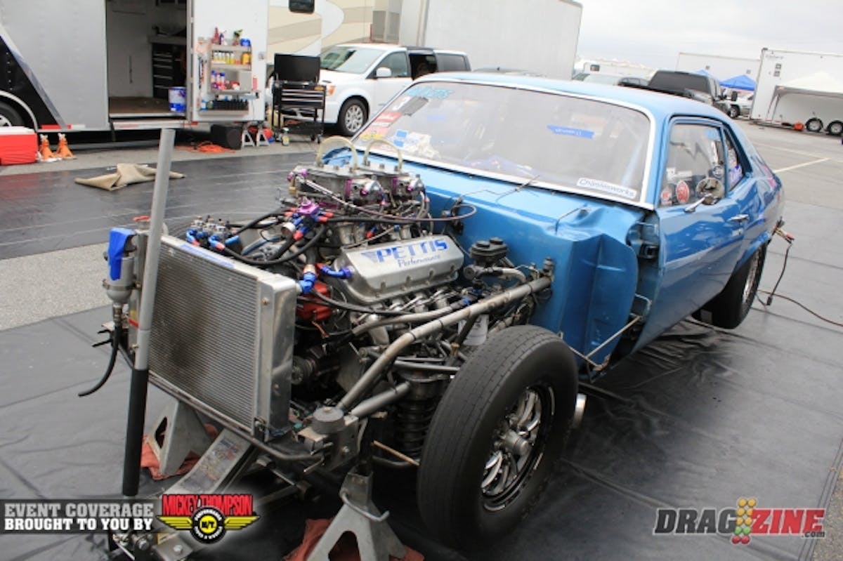 California Artis Houston made the trip east to run in Capslock Oil/ Proformance Racing Transmissions Leaf Spring. He runs a big block Chevy from Pettis Performance with Induction Solution nitrous topped with a pair of carburetors from CFM. This year he set the record in PSCA Wild Street with a 4.95 and also had the NMCA Drag Radial record with a 7.41. Sponsors include Calvert Racing, VP Racing, Freddy’s Fabrications and TRZ Motorsports.