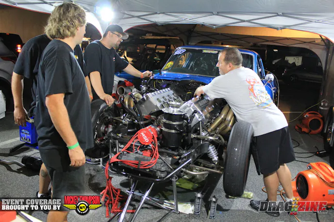 In Team M&M's pit Woody's Vette was also torn into with the intake off. I'll touch base with them in the morning.