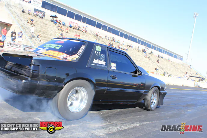 Josh Nesbitt was one of the first pair out in Ultimate Street rolling out to a 5.31 at 137 MPH.