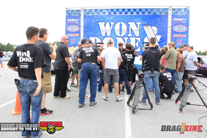 The Won and Done crew was in racer negotiations setting up to film the first of three episodes today.