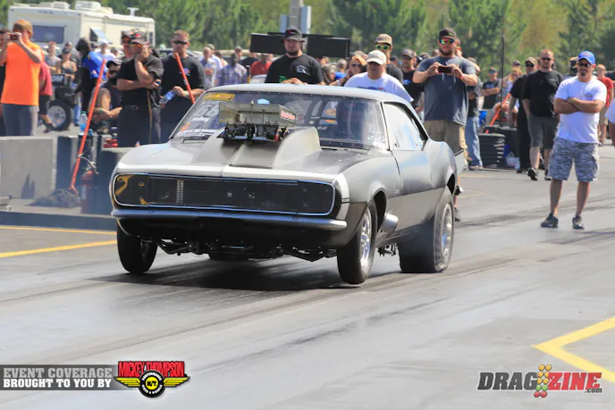 Jason Richards is running two classes this weekend, ODR and No Boost No Time. As other struggled today Richards laid it down. He is qualified 12th with a 4.59 at158. Check the tire on the launch, he is hooked up and stuck.