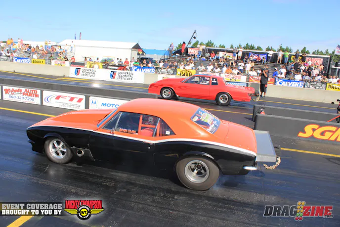 Kevin Cram (near lane) and Shane Stack were paired up in the final session of Radial vs the World. Stack is 12th with a 4.39, Cram is 25th with a 4.52.