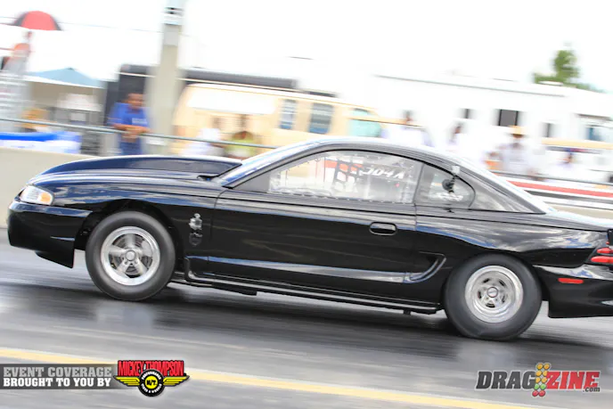 Tim Knieriem took the win over Smallwood  and will face D.J. Loicano's Procharged Mustang in the semi finals of second chance X275.