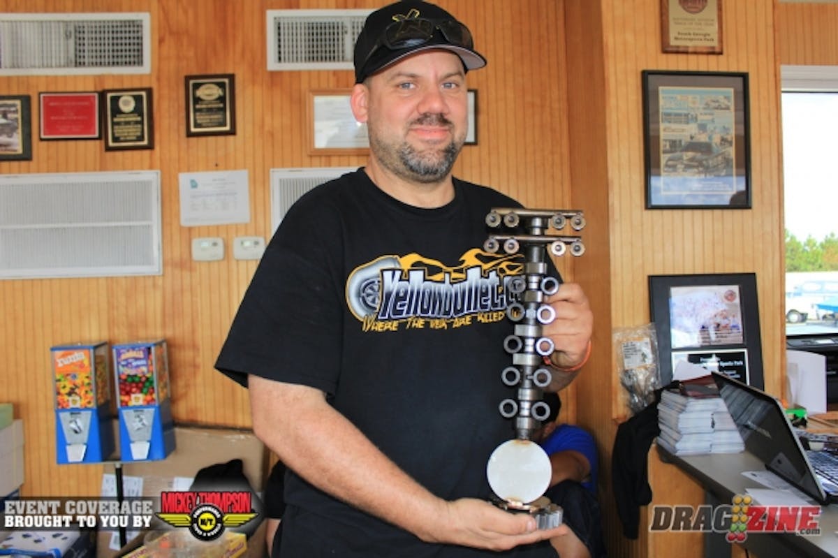 Patrick Clenney won the best appearing award provided by Jeremy "Taco" Patterson who is one of the many photographers here this weekend. Clenney with face the Vortech supercharged Mustang of Andy Manson in the other pair left in X275.