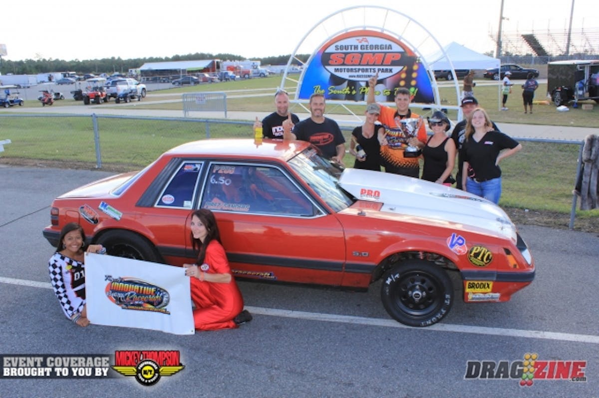 Troy Pirez Jr. entered three index classes this weekend running Open Comp, 7.0 and 7.50 taking home the win in 6.50 and going to the semi finals of 7.0. Troy was also in the winners circle here back in February at Lights Out IV with the Sanders/Pirez racing Mustang.