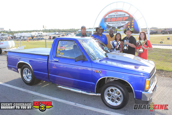 Mark Armstrong was also in multiple classes earning wins in both 7.50 and Open Comp with this clean S-10 Chevy.