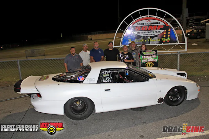 You can't ask for a much better weekend than Candido Sanchez had in his first time running drag radials. Sanchez qualified eleventh and dipped into the 4.30's. The team includes Oscar Rodriguez from PRD Racing Engines, Mel Nelson and former car owner Bill Futch among others. Twin Precision 94's feed the 615 cubic inch Chevy big block.