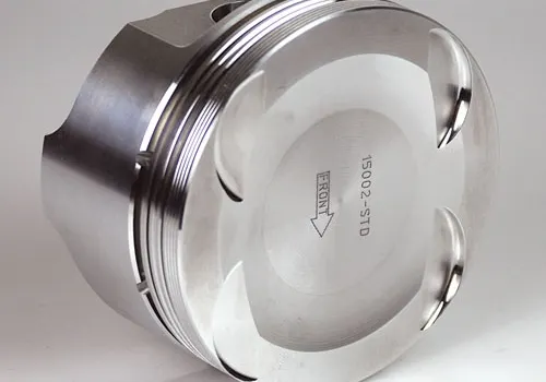 This SRS-series forged 5.0L Ford Coyote piston is forged from 2618-T61 aluminum and can handle high boost and nitrous levels.