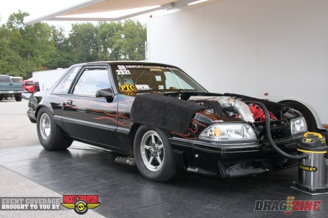 Enzo Pecchini is behind the wheel of his ’88 Brad Anderson Hemi-powered, ProCharger F3-equipped Mustang in VP Race Fuels Outlaw Limited Street/Drag Radial, and he’s confident he has resolved the electrical issues he has battled as of late. “I always go to races to win, and hopefully don’t need some kind of intervention along the way,” said Pecchini, who became a grandpa last week. “Let me add that this is the number one track in the world.”