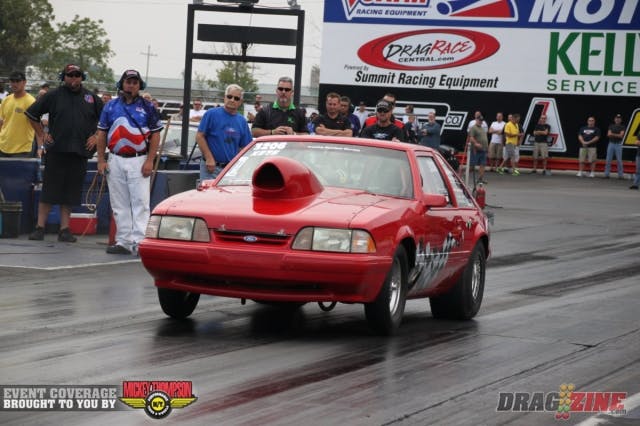 Ohio resident Darren Hilterbrand has his small-block Ford and nitrous combination well sorted out, as he’s regularly a contender, and this weekend, in Wiseco X275, presented by TRZ Motorsports, his Fox-body Mustang laid down a 4.76 at  150 mph in the first round of qualifying followed by a 4.72 at 151 mph in the second round of qualifying, which put him in the fourth spot.