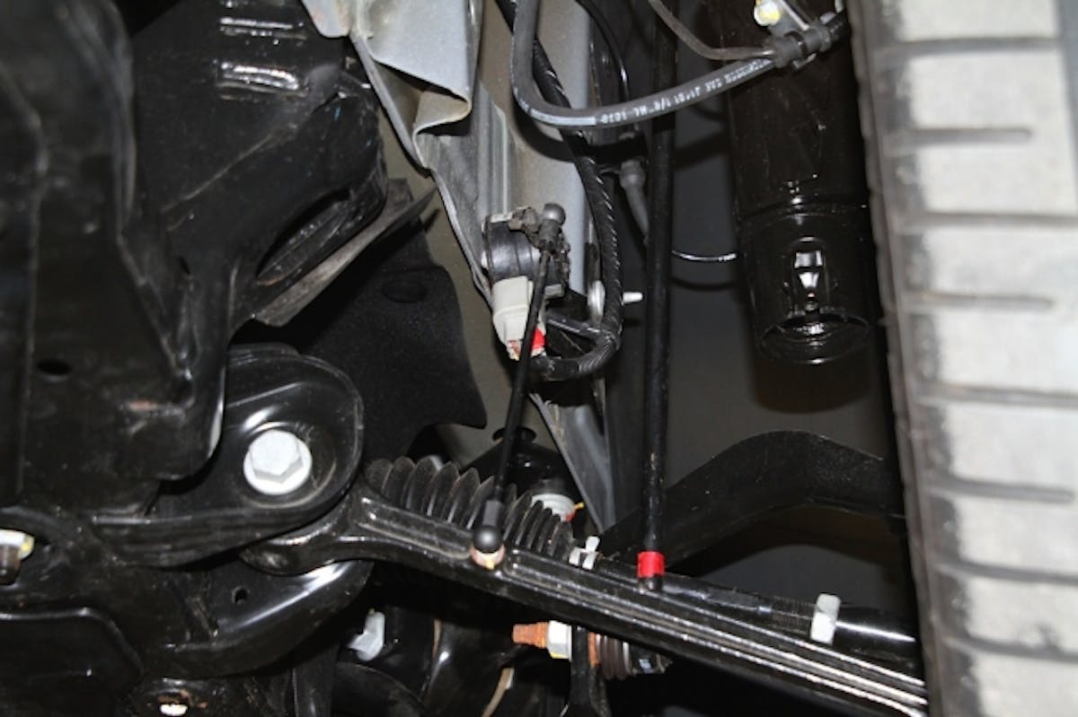 Wheel position sensors on all four corners send data to the PCM.