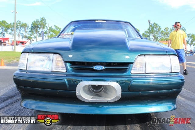 Sean Knighton broke the rear on his X275 Mustang and was unable to make the car for round one qualifying. Troy Pirez sits number one with a 4.82 at 150.