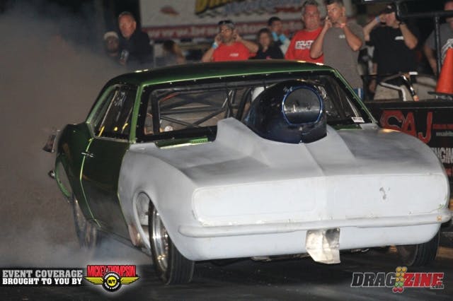 Rodney Campbell squeaked in under J.R. Atkins running a 4.623 at 146 for top qualifier in Outlaw 632. He paid a price though as the team was replacing a piston in the pits tonight.