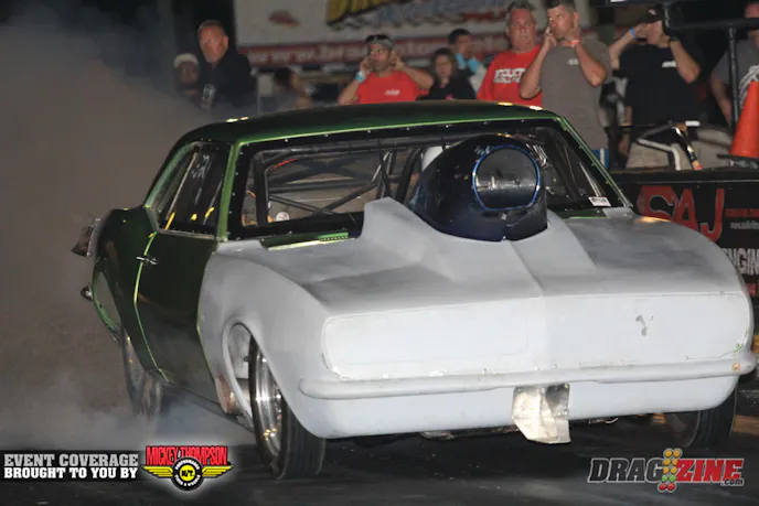 Rodney Campbell squeaked in under J.R. Atkins running a 4.623 at 146 for top qualifier in Outlaw 632. He paid a price though as the team was replacing a piston in the pits tonight.