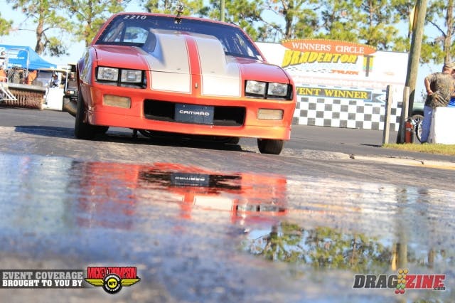 Will Stevenson is no joke this weekend in Pro Drag Radial setting low ET in round one eliminations with a fine 4.37 at 173 MPH on his earned single.