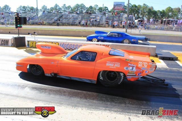 Jimmy Keen and Michael Iania were the other pair left in Outlaw Pro Mod. Keen got the win running a 3.97 at 198 to Iania's  4.97 at 139 shut down run.