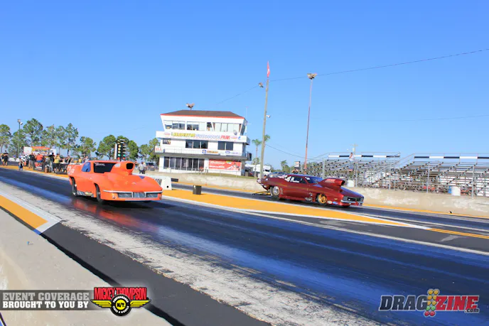 The final pair down this weekend would be the top two qualifiers in Outlaw Pro Mod, Jimmy Keen and Chris Patrick in an all nitrous final round. Patrick took the lead early by .005 going on to a 3.972 at 190.88 as Keen shook some early and moved right, slowing to a 4.25 at 173.