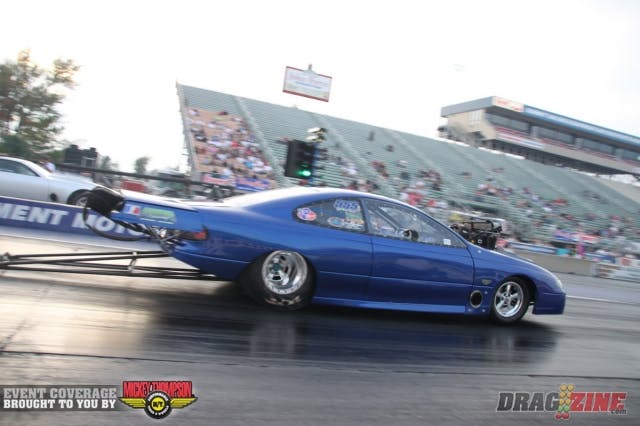 In round two of Outlaw 10.5, presented by LaFontaine Automotive, Scott Lowery drove to a 4.32 after Brian Hicks rolled the beams and Richard Sexton beat Frank Pompilio on a 4.40-4.38 holeshot. Mark Wells drove to a 4.23 to grab the win from Eddie Timal, who ran 4.29. Jim Brown ‘s 4.20 was good for the win oven John Carinci’s 4.48.