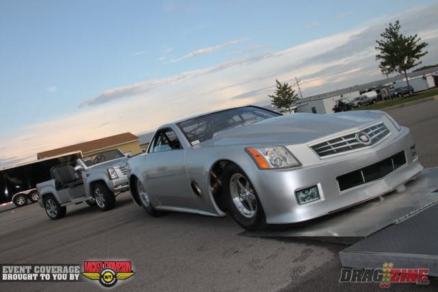 LaFontaine Automotive Outlaw 10.5 driver Scott Lowery replaced the independent rear suspension in his ‘07 Cadillac XLR – which still sports power windows - with a four-link, and has been as fast as 4.32 in the eighth-mile with help from the Moran Hemi that sits under the hood and is hopped up on twin 94mm Precision turbos.