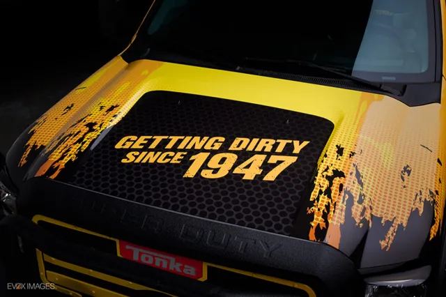 The wrap reminds us that Tonka has entertained kids for generations.