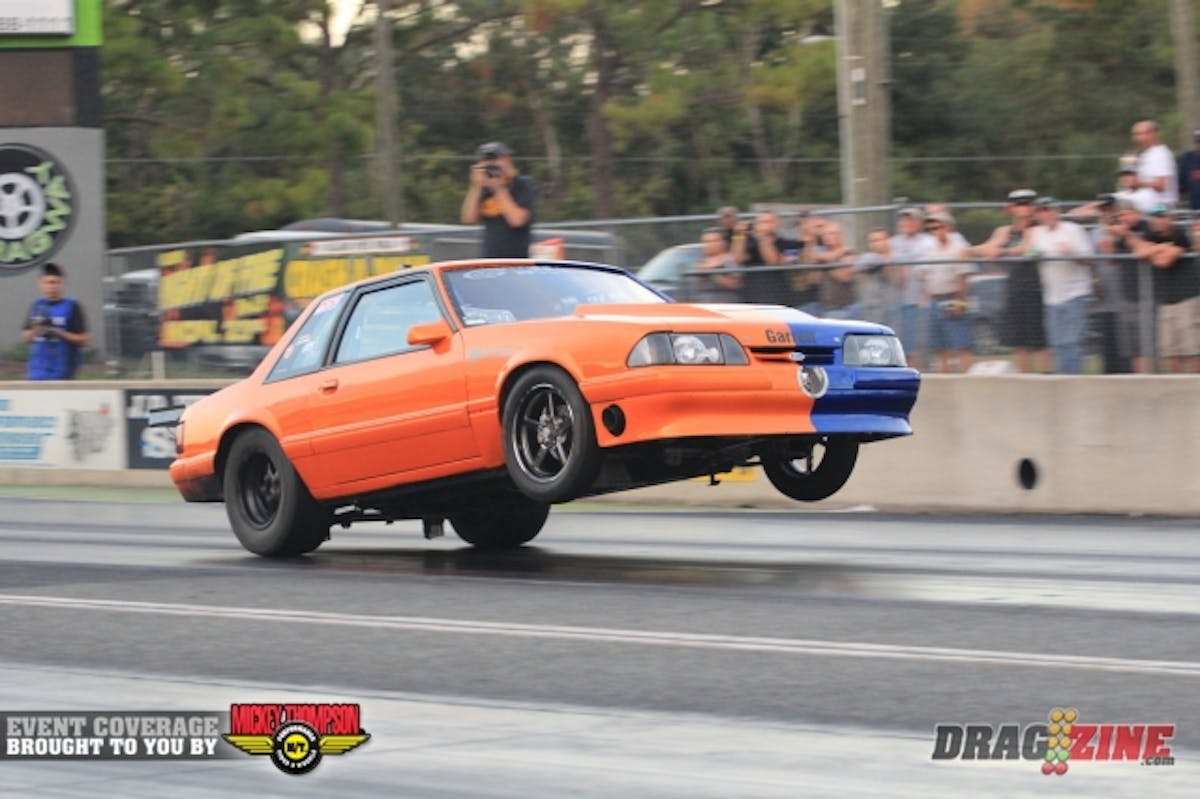 Dennis Lugo is driving for the Moya's and qualified third in Street Outlaw with a 7.78 at 177 MPH in the final session. The combo is a single turbo small block Ford.