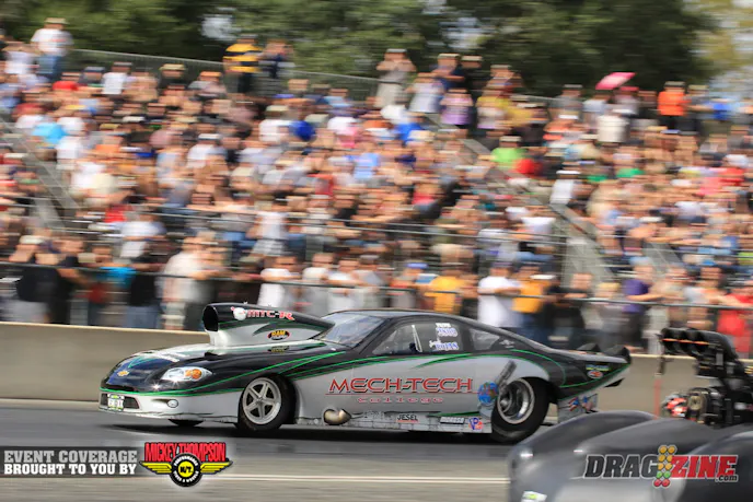 Jerico Balduff was paired with top qualifier Isoas Rojas in round one of Super Pro Street and certainly did his job on the tree recording a perfect .000 reaction time. Balduff  and the Coast Chassis Design crew put together the his best run of the weekend with a 4.01 to half track but lost the blower belt near 1000 feet allowing Rojas to get around him with a 6.01 at 229.