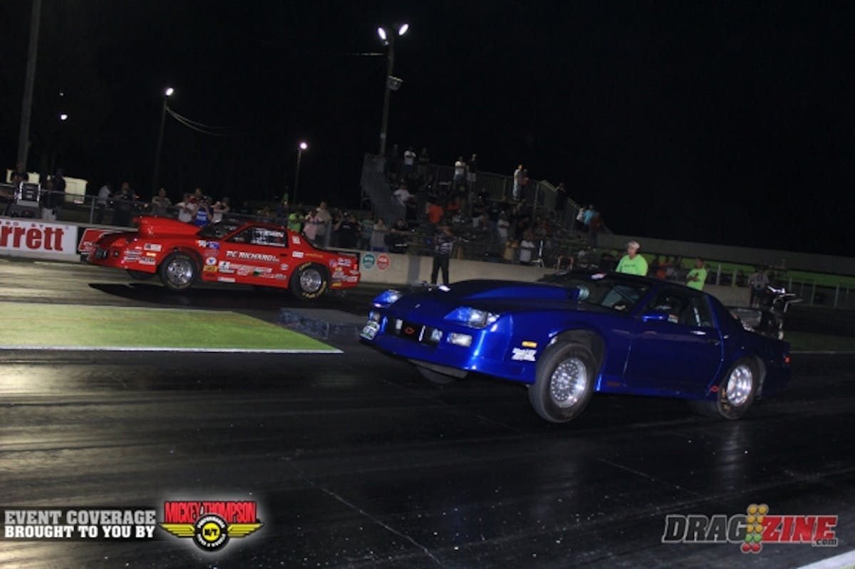 Mike Ruff (near lane) took the win in 10.0 Index over Eddie Brooks. Ruff qualified number one and put an .018 light on Brooks and running a 10.075 to Brooks .023 and 10.092.