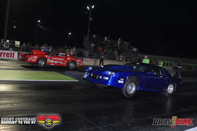 Mike Ruff (near lane) took the win in 10.0 Index over Eddie Brooks. Ruff qualified number one and put an .018 light on Brooks and running a 10.075 to Brooks .023 and 10.092.
