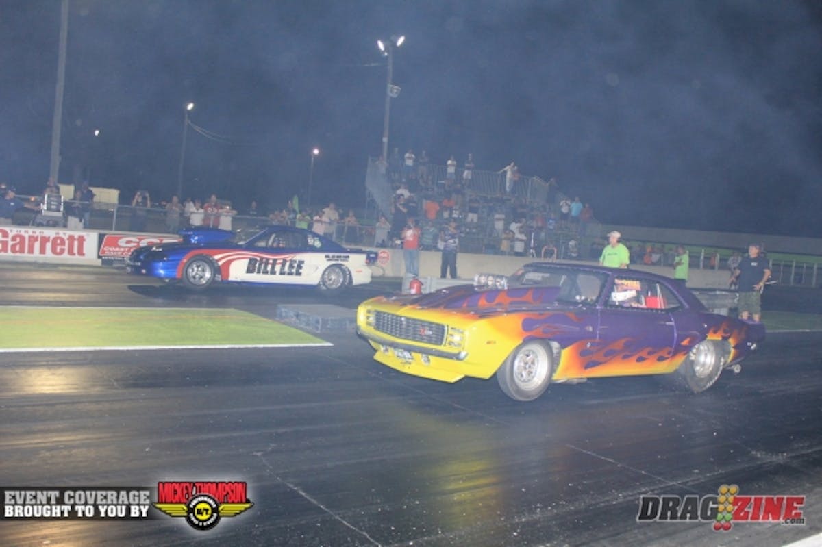 Bill Lee Jr is the 8.50 Index winner after a foul start the 69 Camaro of Will Kirklin.