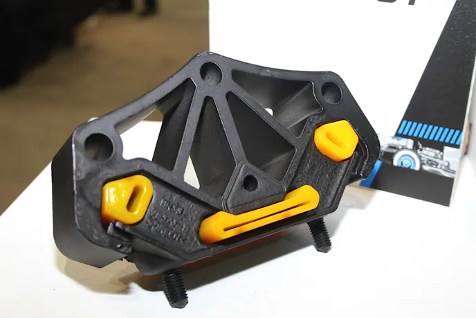 The Blue Oval faithful haven't been forgotten - Yoken tells us that the Whiteside transmission mount insert (the yellow urethane part) has been a runaway hit for S197 owners.