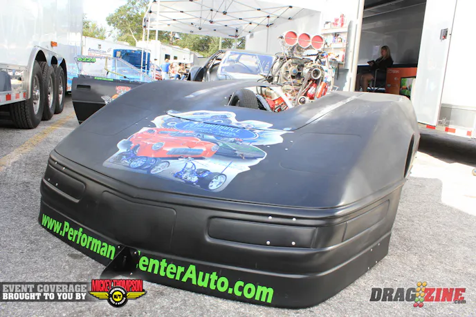 Wayne Smozanek is a long time competitor here at the Orlando Street Nationals known mostly for his Pro Street  41 Willys. He is campaigning his Corvette recently based out of Jupiter, Florida featuring a big Chevy with a Whipple Opcon twin screw blower. Sponsors include Ale House, the Polylock Corporation and his own business, The Performance Center Hot Rod Shop which has been in business for thirty years.