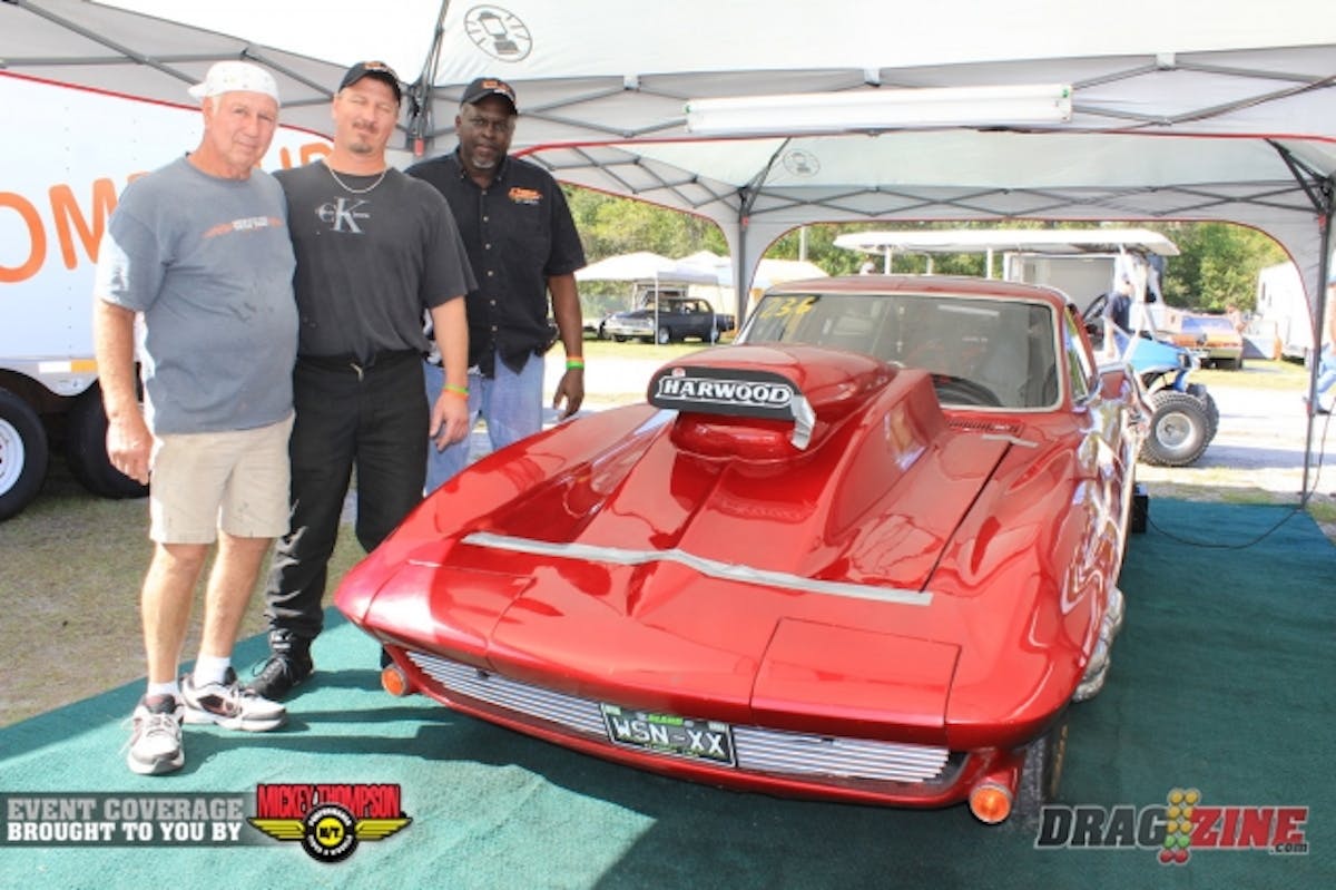 Jimmy Strobel is a long time participant here at the Orlando Street Nationals. His was here for the second event, missing only one other race two years ago. The father and son team runs a big block Chevy on nitrous out of Titusville, Florida. From left to right, Steve Strobel, Jummy Strobel and Christy Dublin.