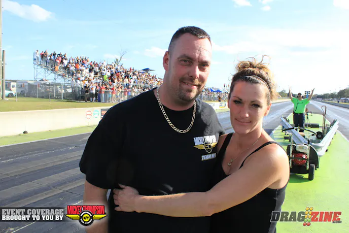 Phil Hines is running two classes this weekend, Street Outlaw and Extreme Street. He has not made a full pass yet after carrying the wheels and moving towards the center line. He is eighth in Street outlaw with an 8.72.