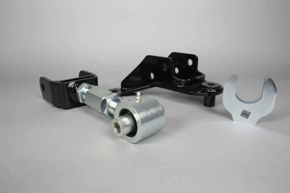 The new upper control arm module included a double-adjustable arm along with a reinforced chassis mount, and a special wrench for adjustment.