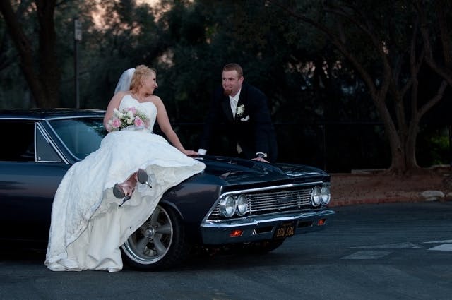 Doesn't every true gear head have their ride at the wedding?