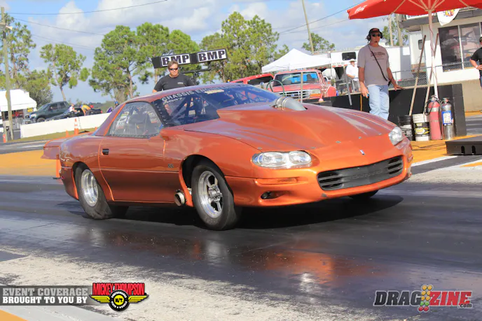 Mel Nelson is doing well so far with the suspension upgrades and sits third with high MPH, a 4.537 at 176.78.