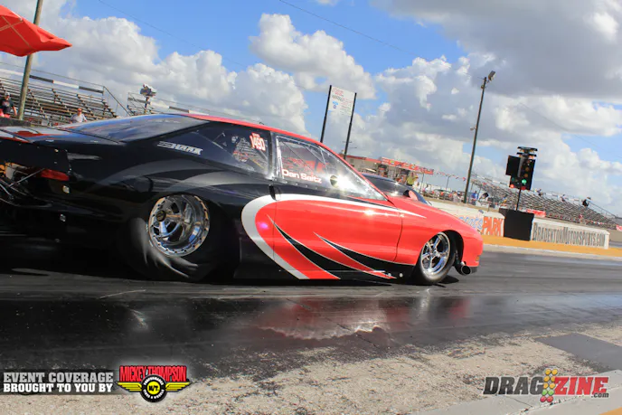 Dan Saitz brought his Pro Street/Pro Mod Ford Probe down for some testing and racing. It's been about three years since he has campaigned this car which is sporting fresh paint and a new big block engine. This is the third or fourth race after completing the upgrades late this year.