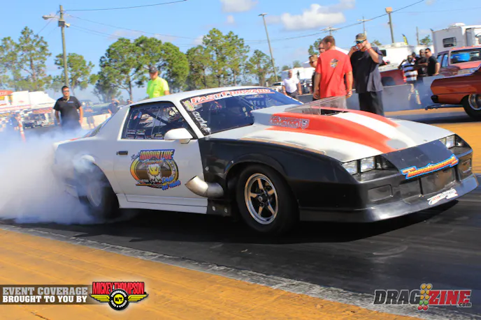 Troy Pirez jumped into Outlaw 632 this weekend as the X275 class will not be contested this year. He earned top qualifier after one round with a 4.62 at 157. He said he was bringing the pain to OL 632, so far so good.