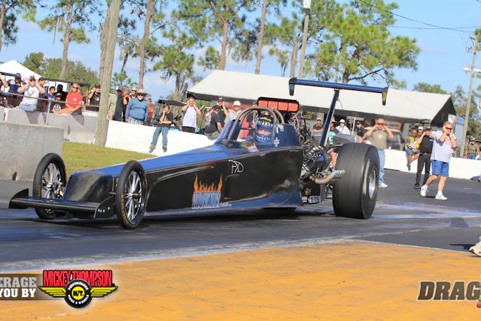 Eddie Lykins didn't make a run in the first session today in Open Outlaw. He moved right into second spot with a 3.783 at 194.80.