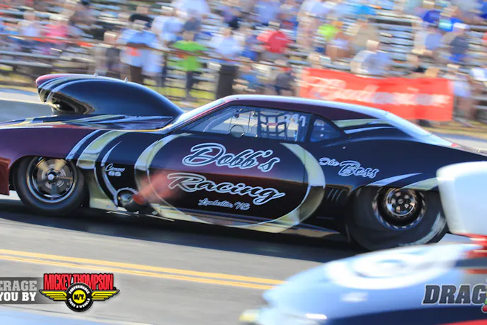 Travis Harvey moved up to second in Outlaw Pro Mod running a 3.94 at 189 in a nice side by side match with Ricky Smith who ran a 3.958, an improvement in ET though he fell one spot to fourth.