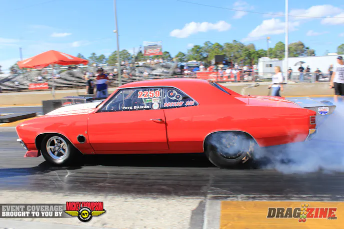 Pete Bairan runs this 67 Chevelle out of Plantation, Florida. he earned a round win over Tim Ray who slowed to a 7.65.
