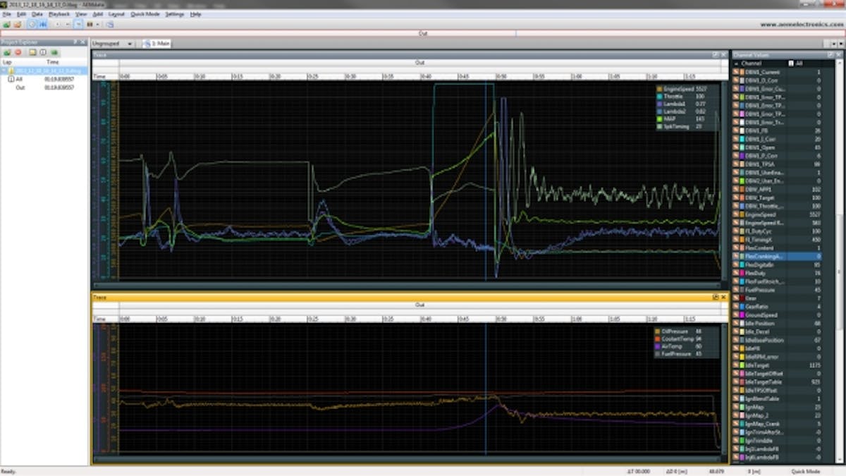 AEMdata will log any parameter available to the engine management system, much like the loggers on the market today - but it's all built in.
