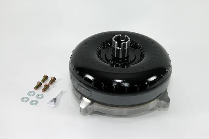 Our 258mm billet-cover triple-disc lockup torque converter from Circle D Specialties showed up with everythig needed to put it in - except the tools, lift, transmission fluid, and mechanic.