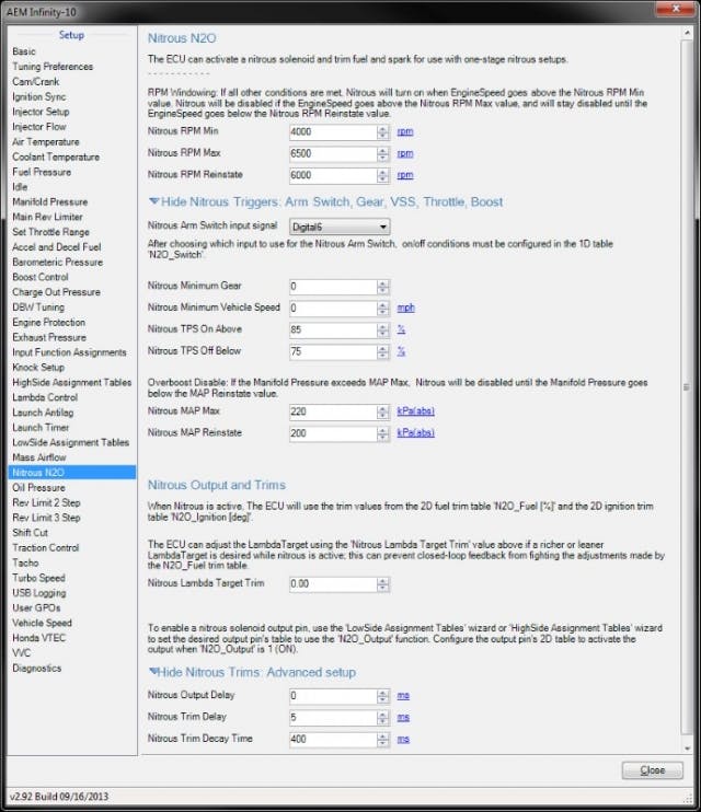 There are a ton of nitrous controls available in the software, and the ability to ruin four stages will be released soon in an upcoming software update.